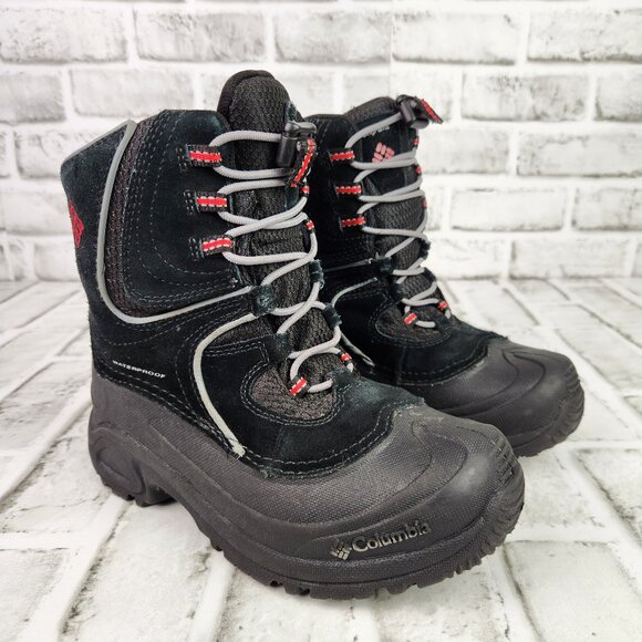 Columbia Snowpack 100g Insulation Youth Size 2 Black Suede Waterproof Snow Boots - Picture 1 of 11